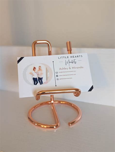 rose gold business card holder|More.